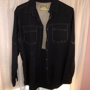 Men’s Cabela’s navy blue long sleeve button down